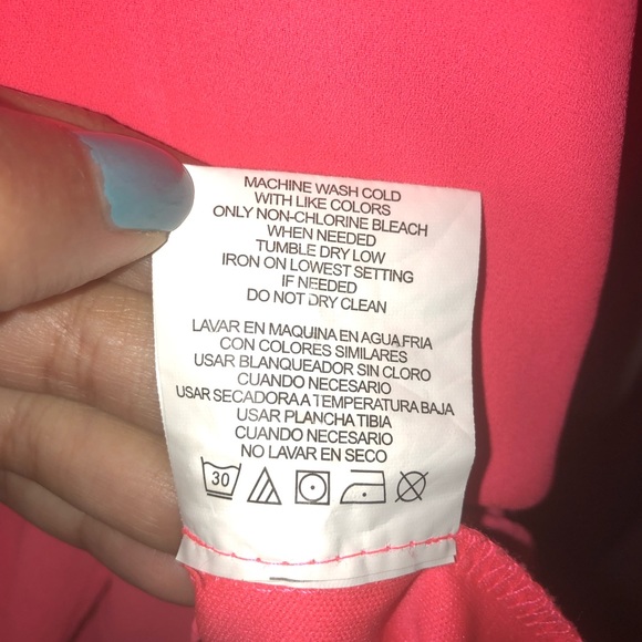 Neon bright pink peekaboo shoulder dress - Picture 13 of 13